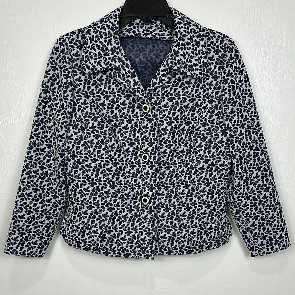 TERSUISSE Vintage Floral Long Sleeve Collared Button-Up Jacket Size M